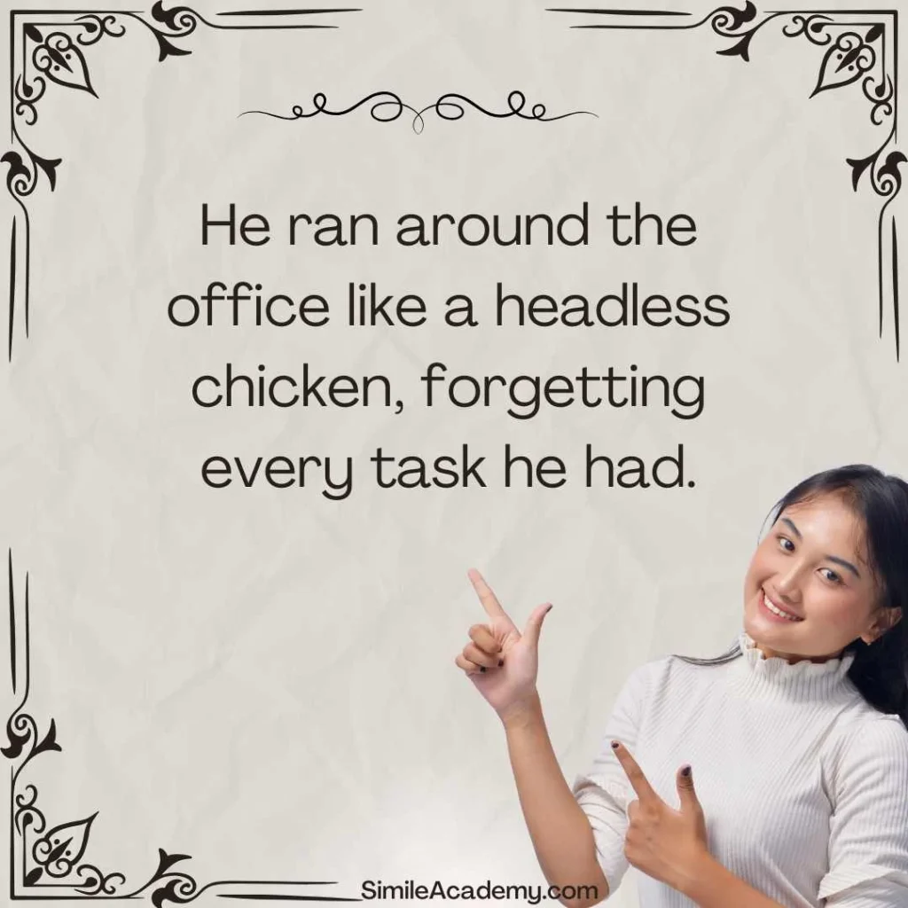 Like a headless chicken