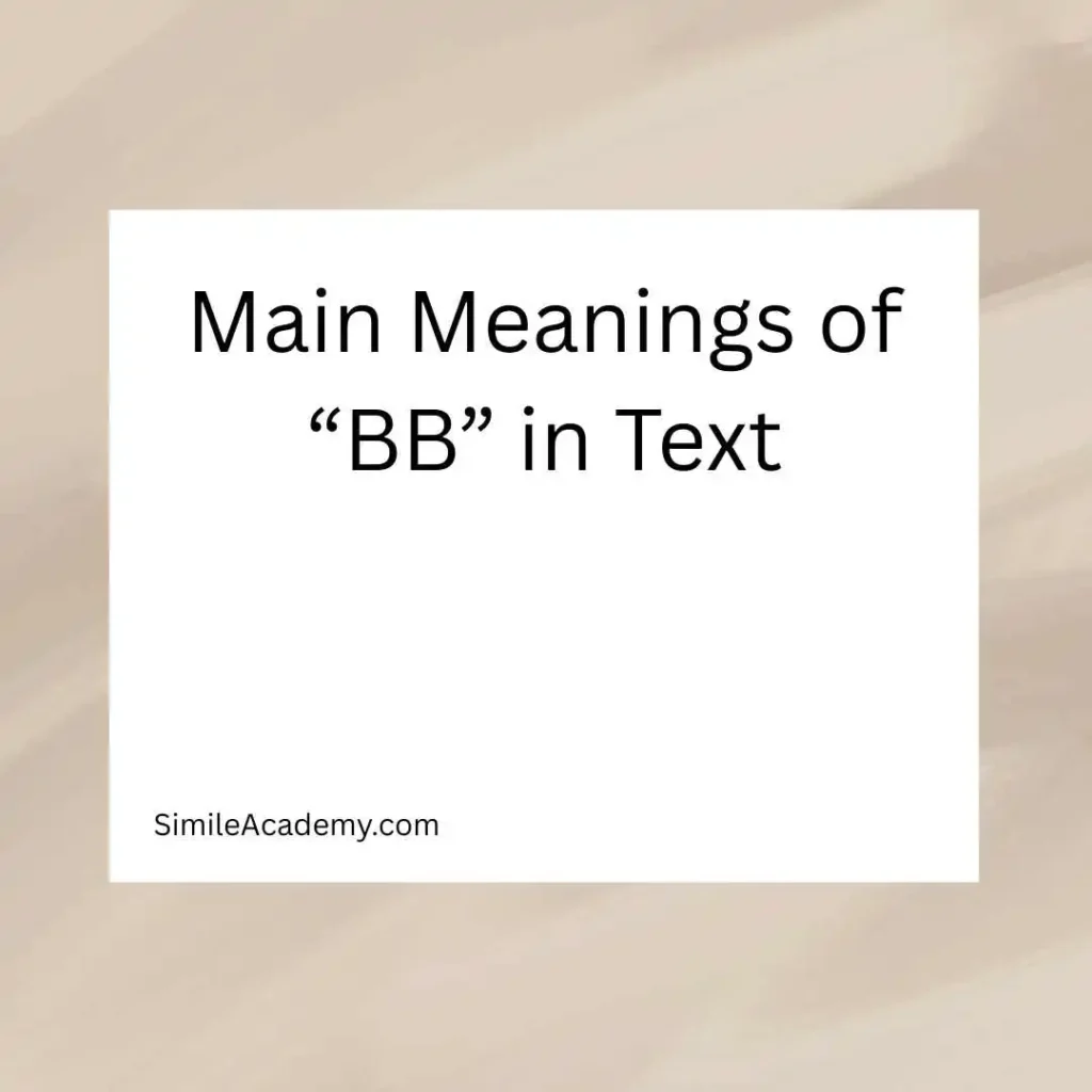 Main Meanings of “BB” in Text