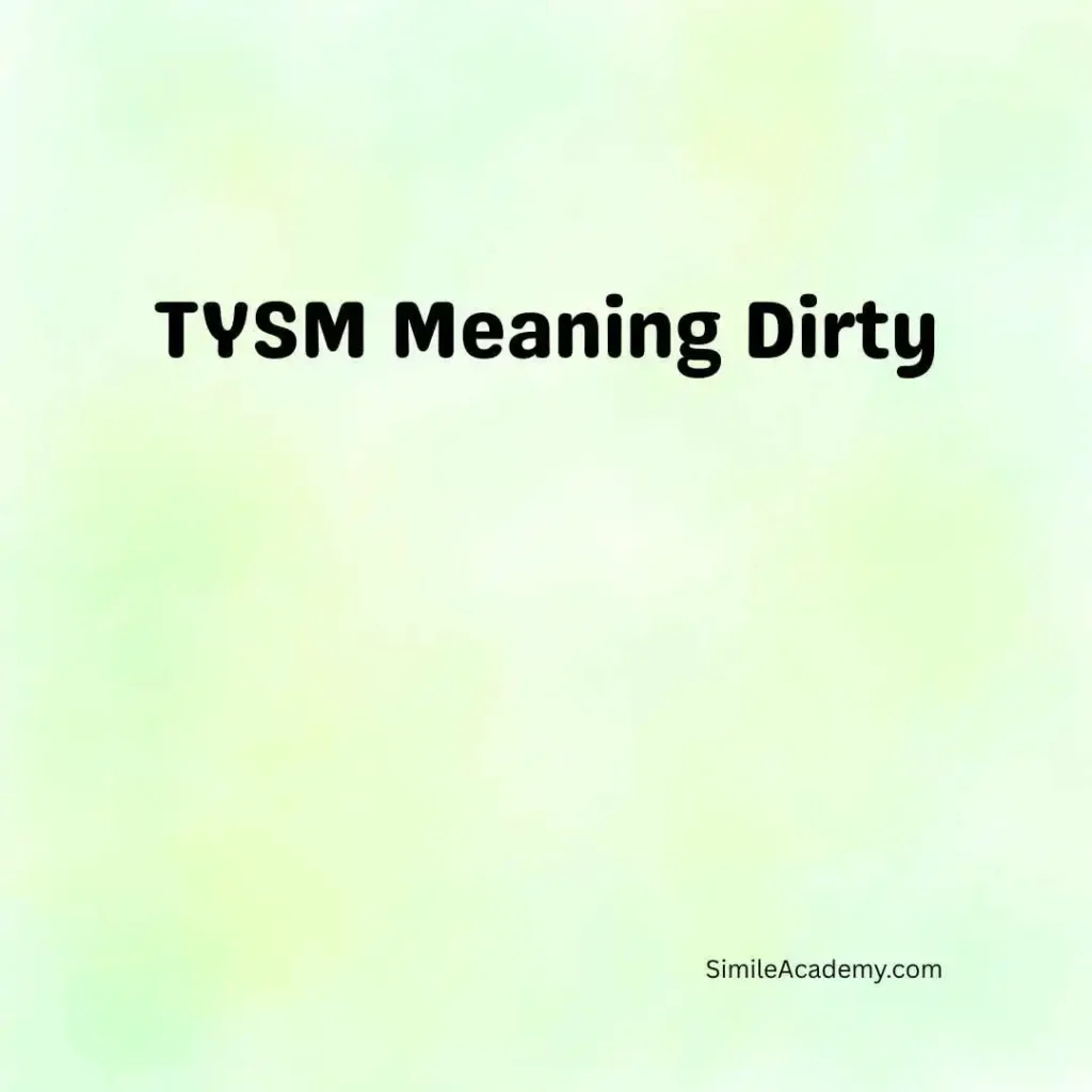 TYSM Meaning Dirty