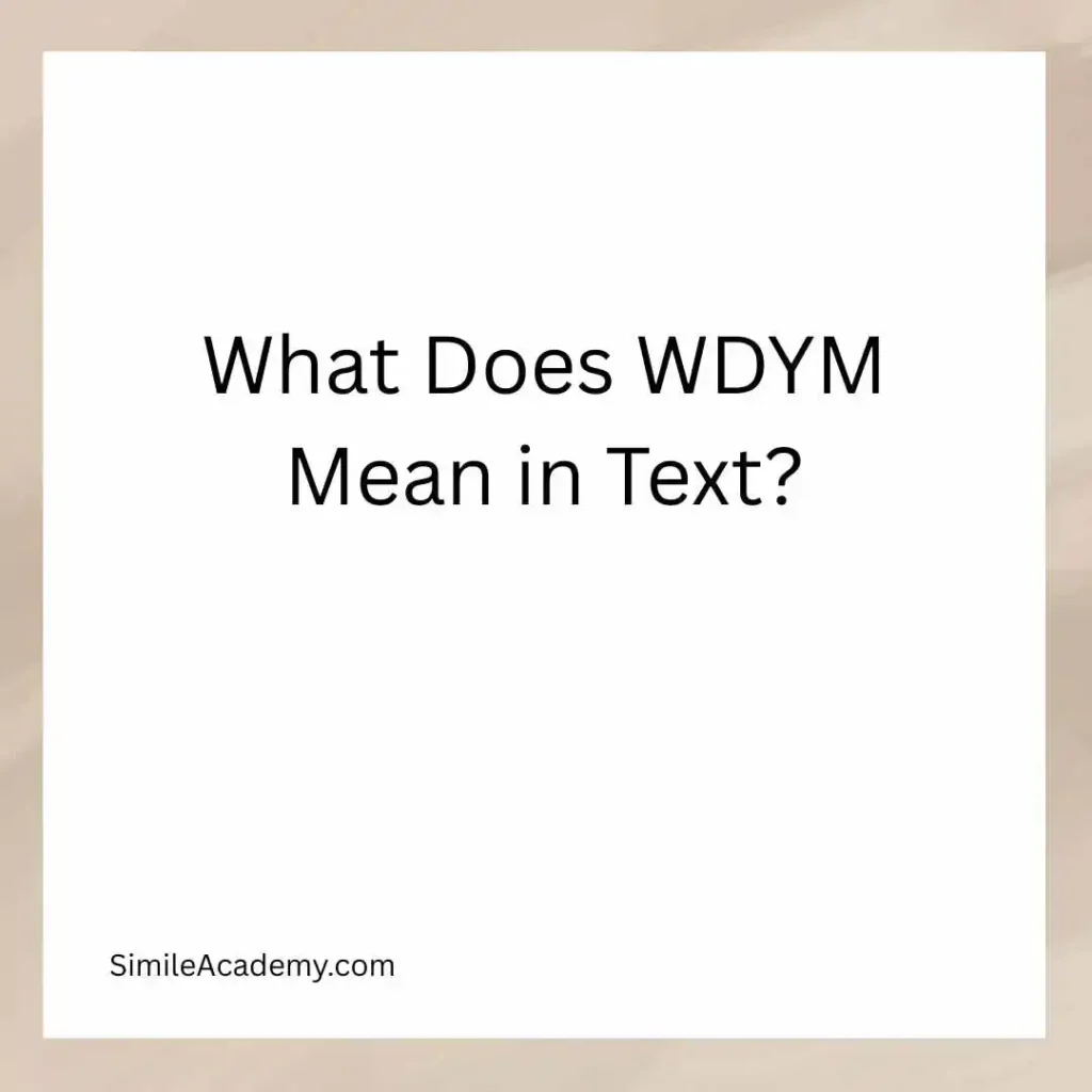 What Does WDYM Mean in Text