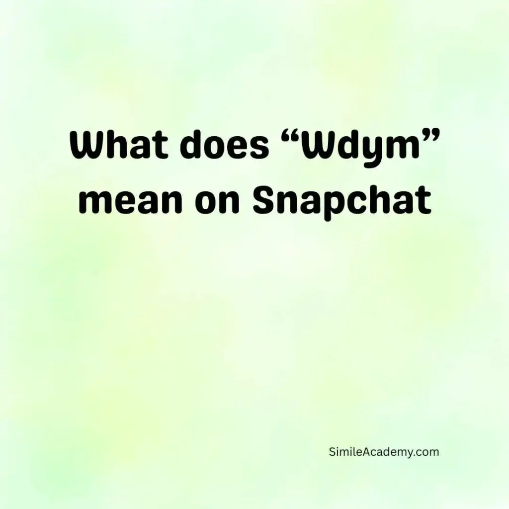 What does “Wdym” mean on Snapchat
