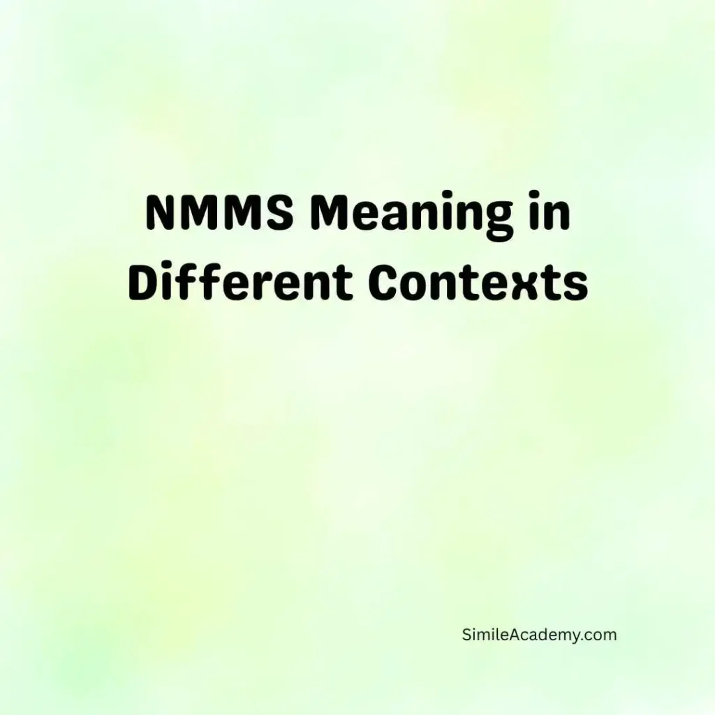 NMMS Meaning in Different Contexts