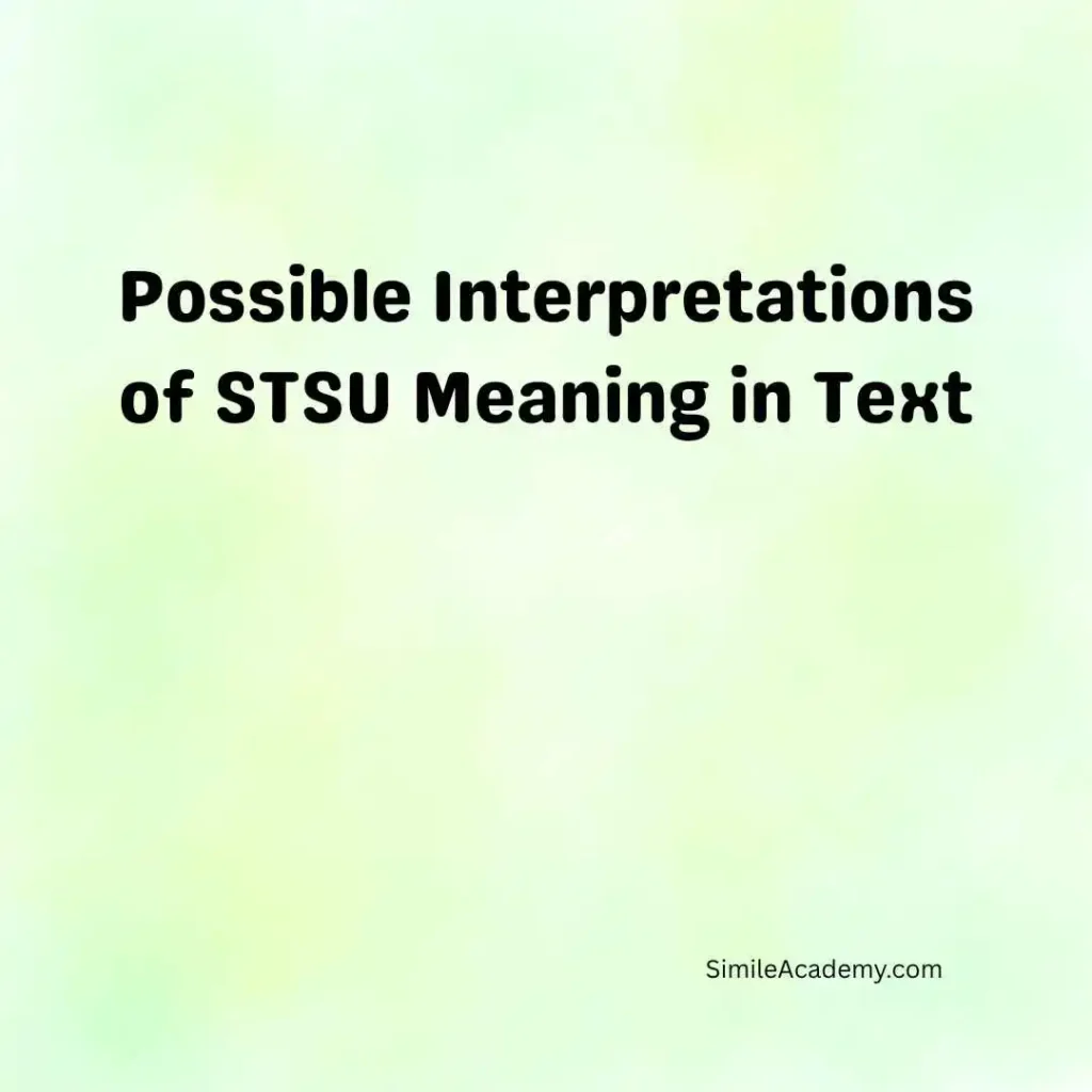 Possible Interpretations of STSU Meaning in Text