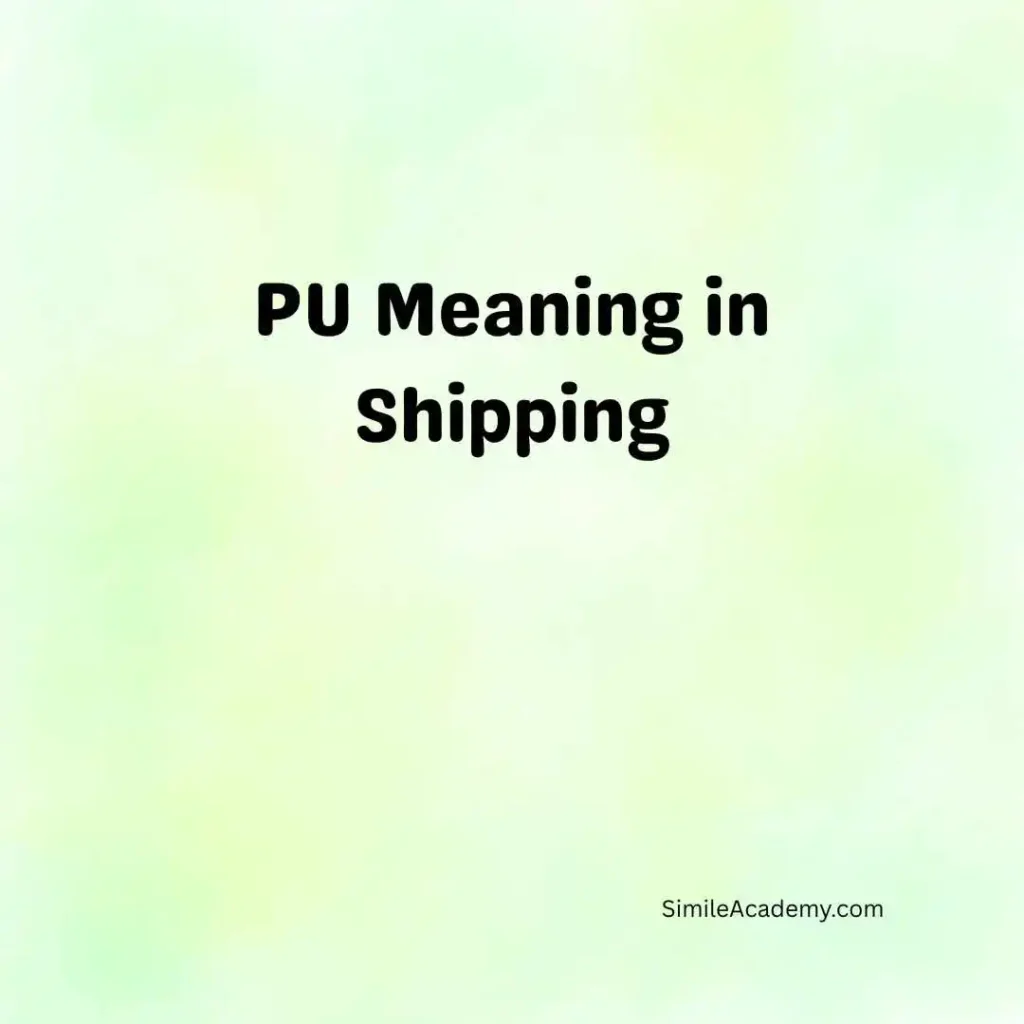 PU Meaning in Shipping