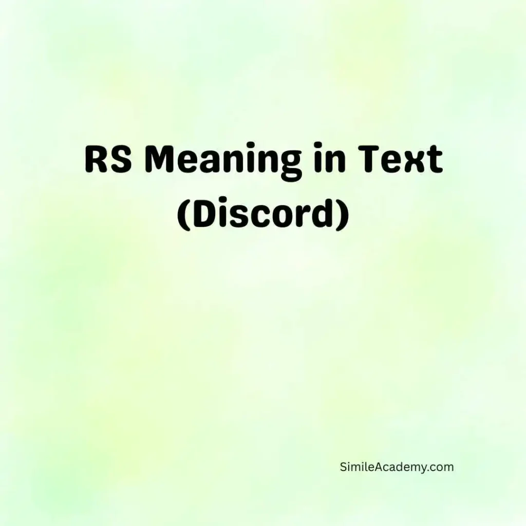 RS Meaning in Text Discord