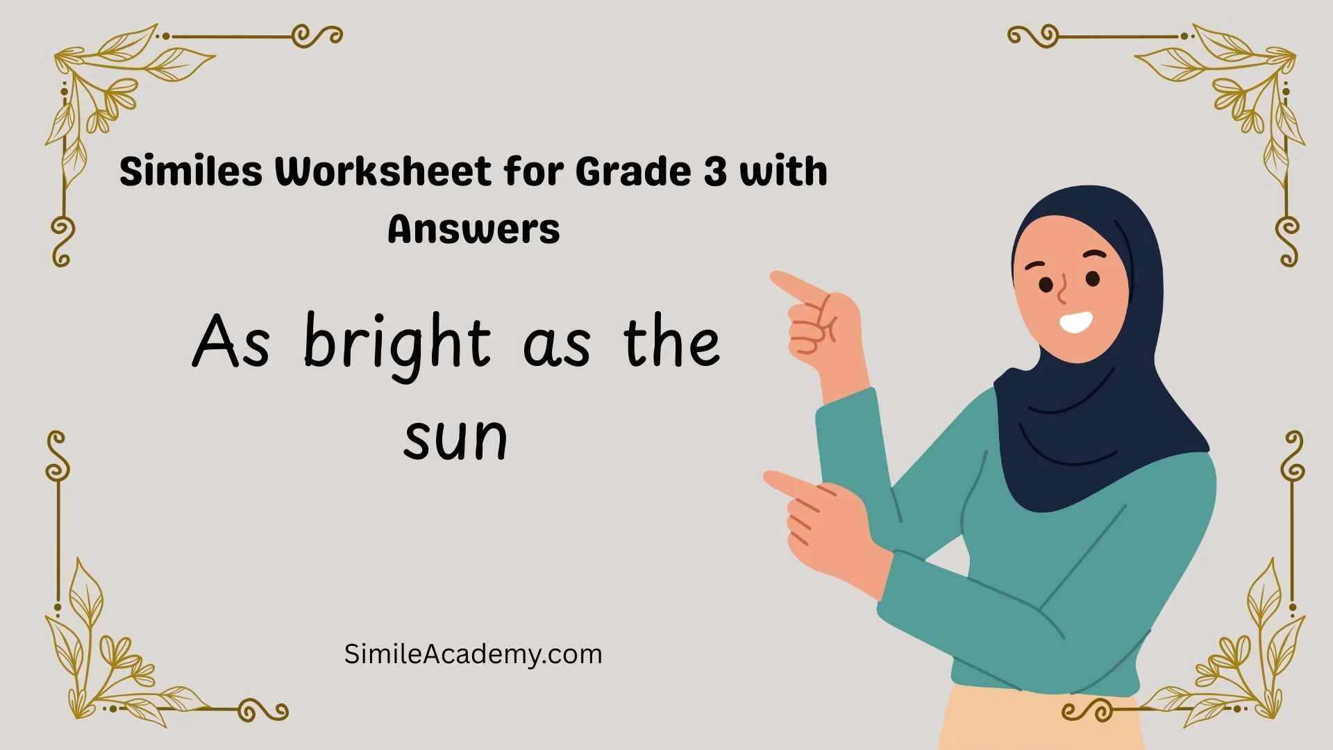 Similes Worksheet for Grade 3