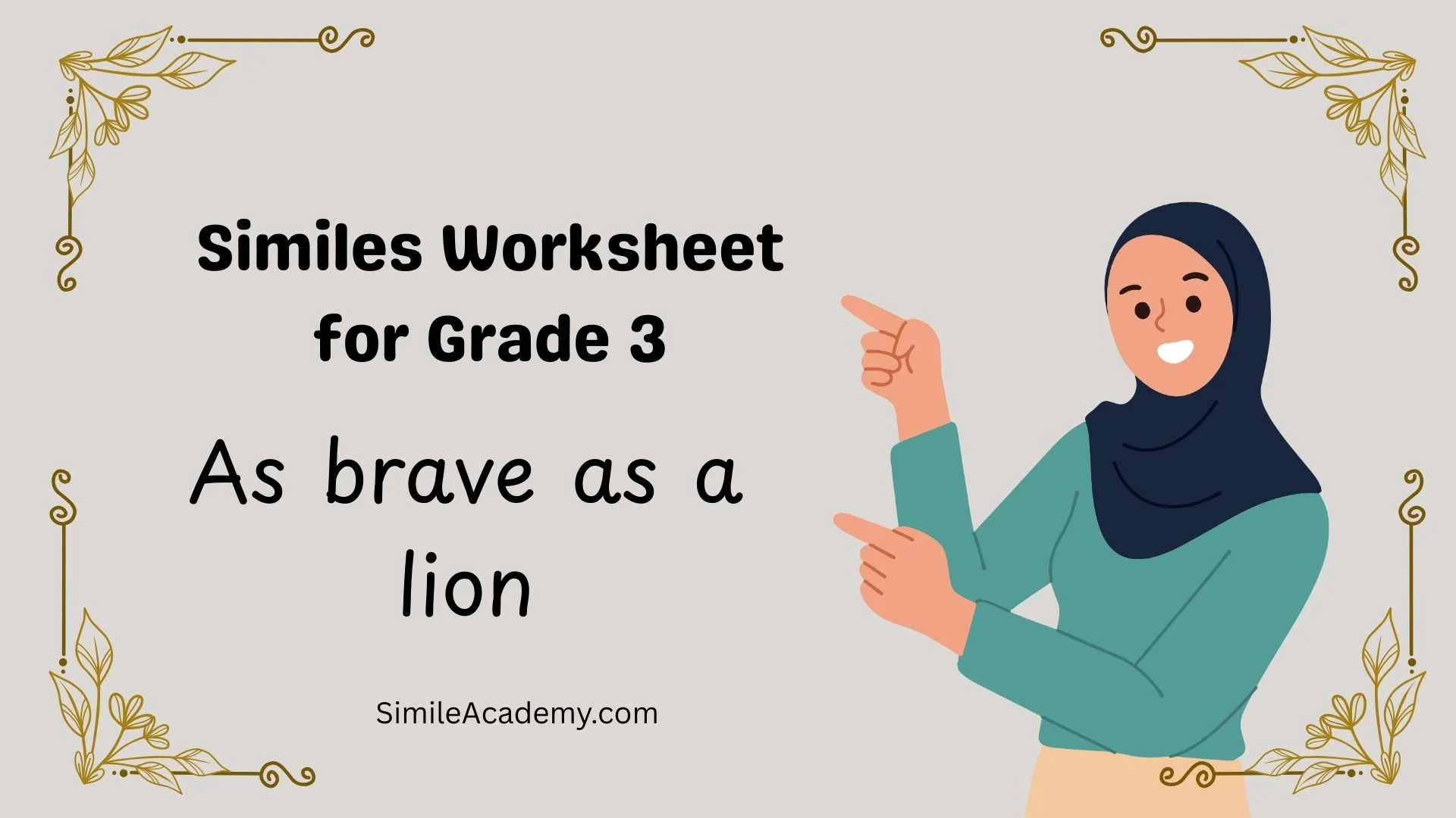 Similes Worksheet for Grade 3